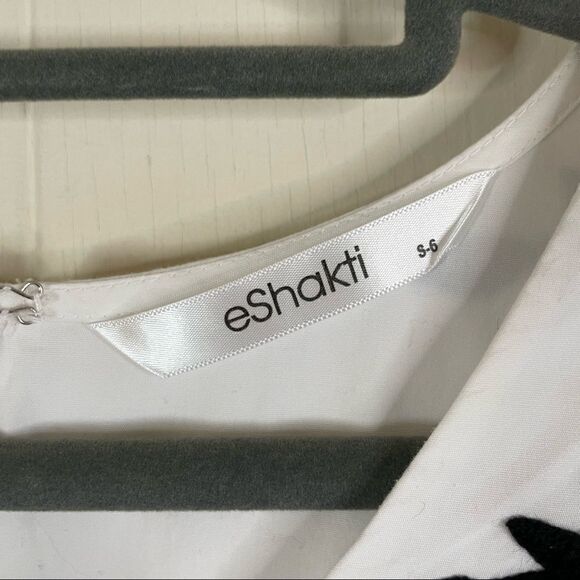 eShakti Leafy Vine Embroidery Poplin Dress - Picture 4 of 4